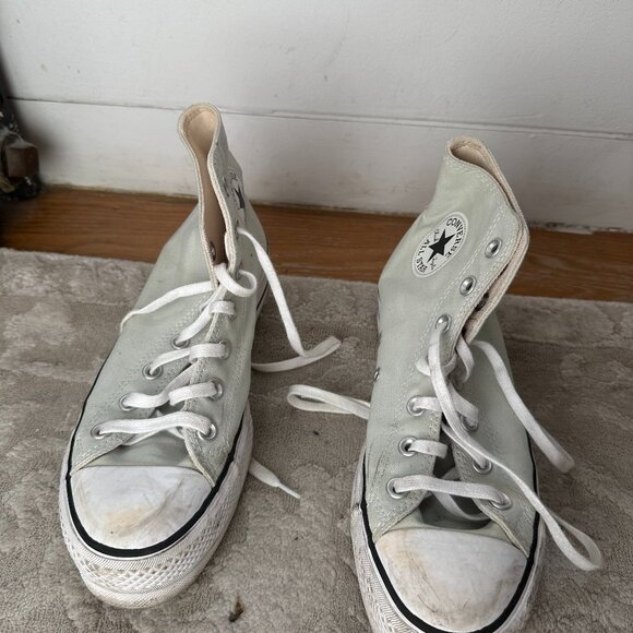 Gray Platform Hightop Converse - Picture 1 of 4